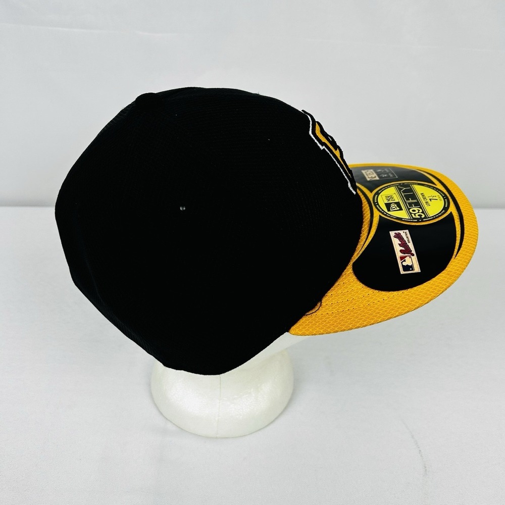 Pittsburg Pirates Hat Black Yellow Fitted 7 1/2 New Era Authentic Collection - Picture 4 of 8